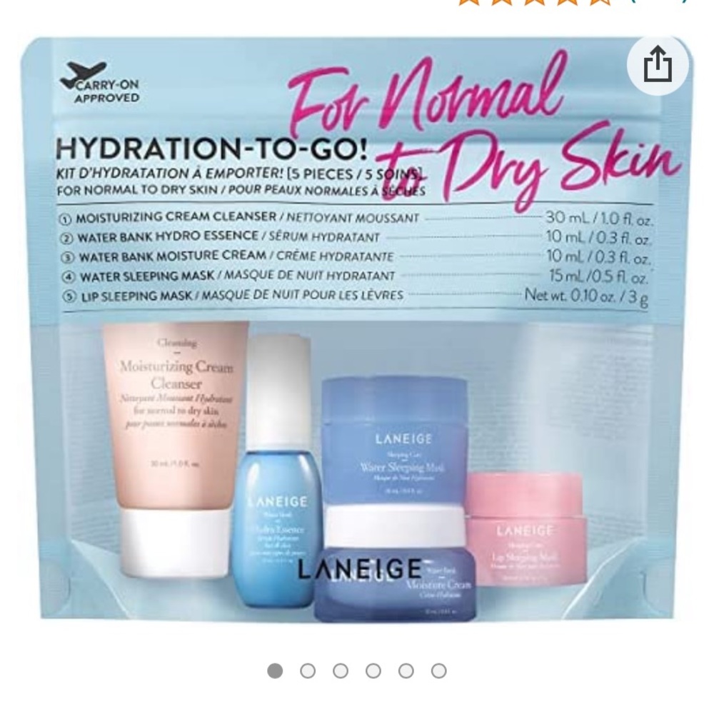 laneige dry to normal skin carry on approved to go skincare lip mask face mask